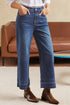 Raw Hem High Waist Straight Leg Loose Jeans